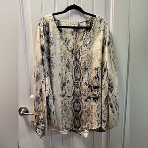 Hayden Cream and Black Snakeskin Blouse